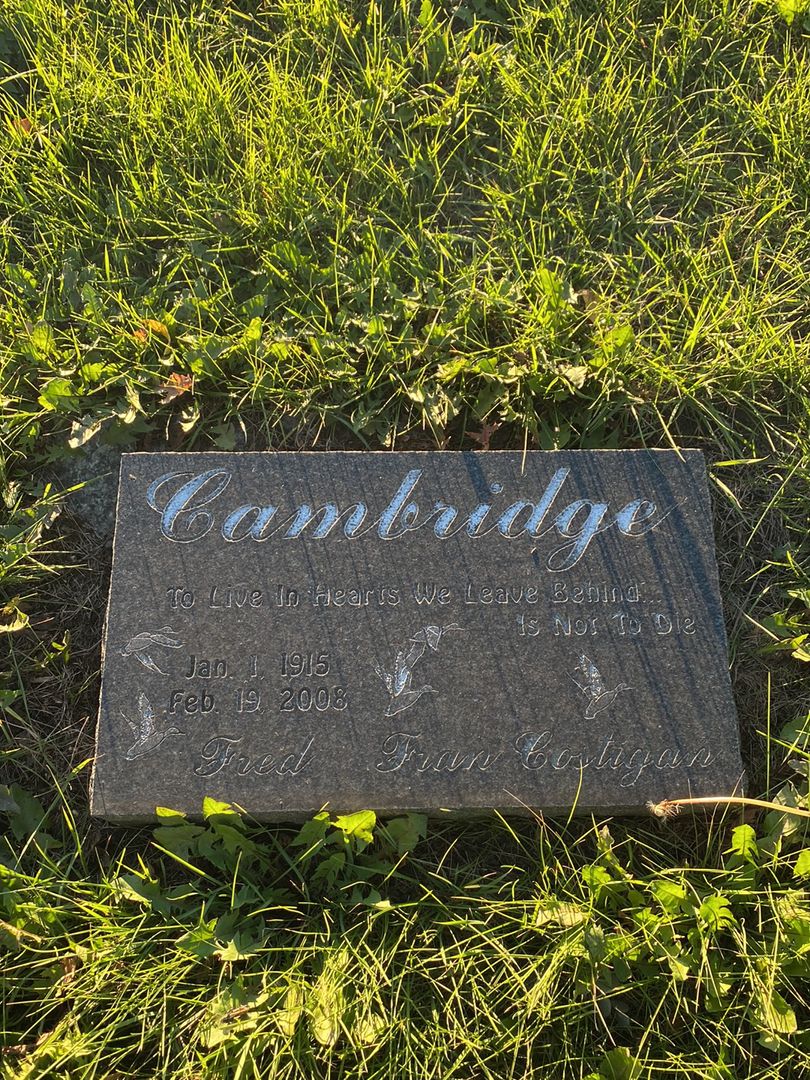 Francis A. "Fred" Cambridge's grave. Photo 1